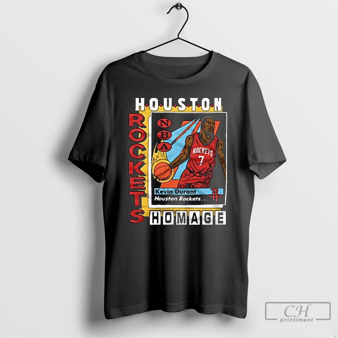 Classic Houston Rockets Trading Card Kevin Durant Long Sleve T Shirts