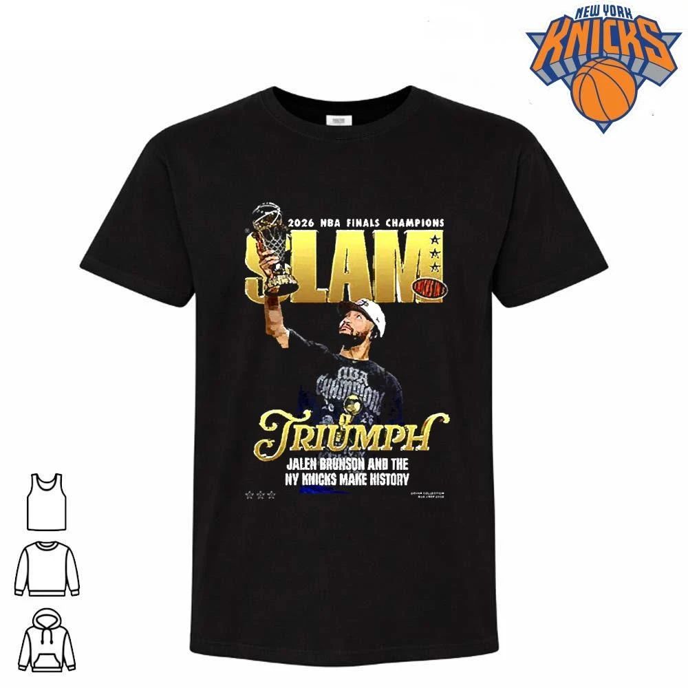 SLAM Cover Tee 263 New York Knicks Champions NBA Finals 2026 Jalen Brunson Lift Trophy Shirt