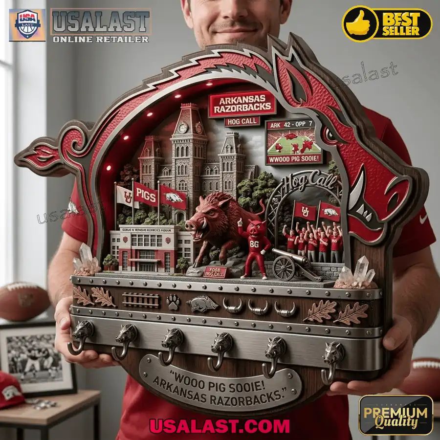 Arkansas Razorbacks Premium Wall Key Holder