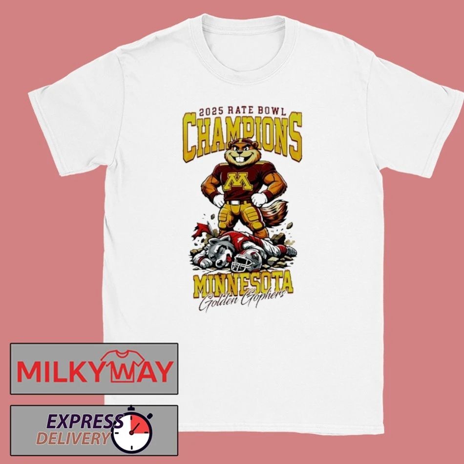 Funny 2025 Minnesota Golden Gophers NCAA Rate Bowl Champions Shirt