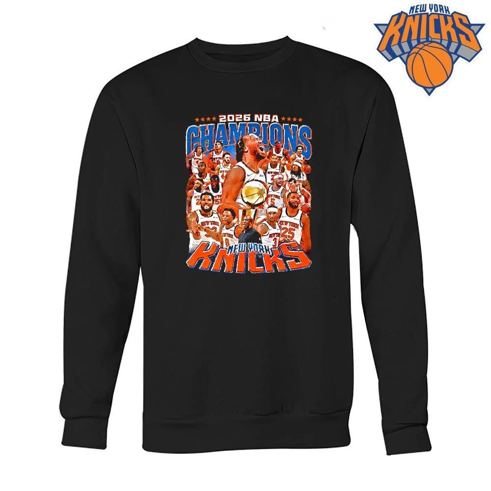 New York Knicks 2026 NBA Champions Huge Team Roster Celebration Vintage Shirt