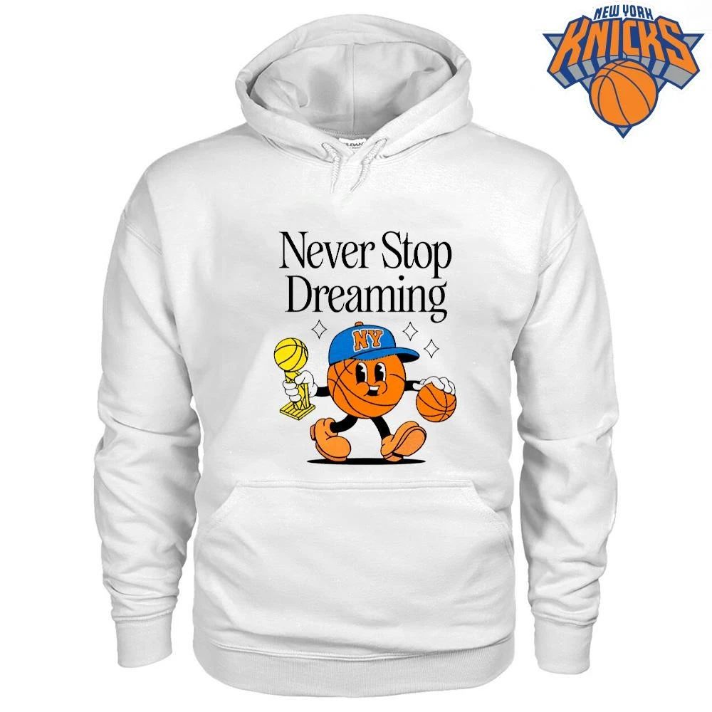 New York Knicks Champions NBA 2026 Never Stop Dreaming Basketball Cartoon Shirt