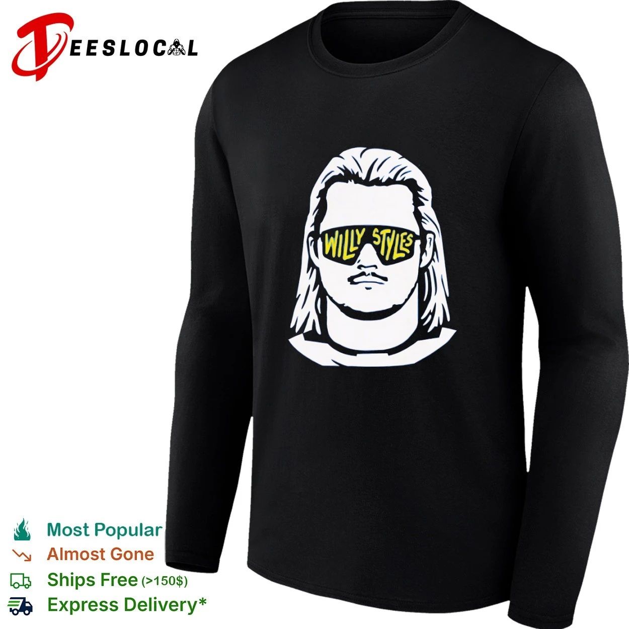 Willy Styles sunglasses mullet funny graphic T-shirt