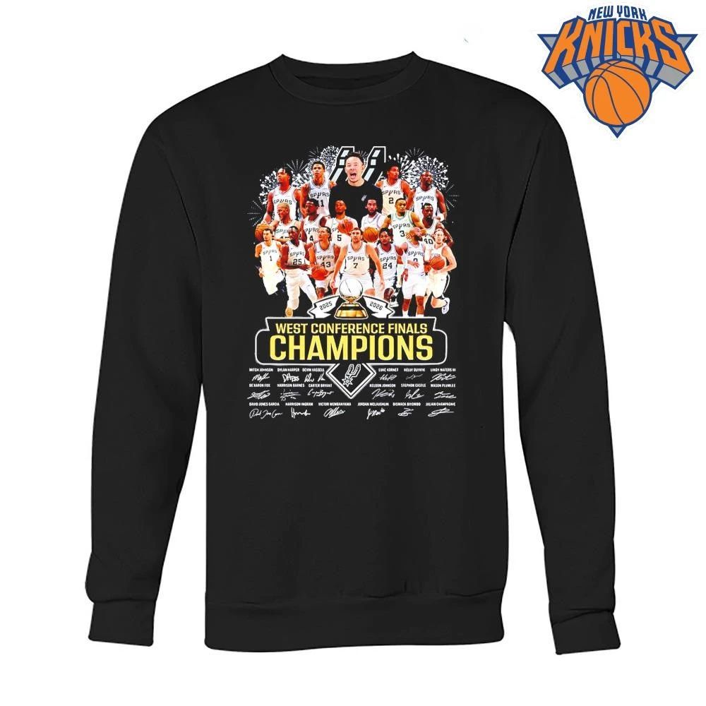 Official 2026 NBA West Conference Finals Champions San Antonio Spurs Roster Signatures T Shirt