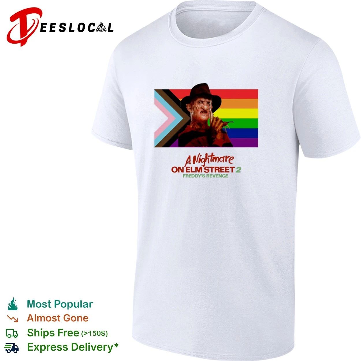 Freddy Krueger Pride Flag A Nightmare on Elm Street 2 Freddy’s Revenge T-shirt