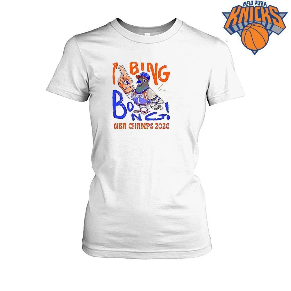New York Pigeon Fan Bing Bong Nba Champs 2026 White Shirt
