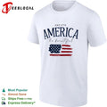 America the Beautiful Est 1776 Brush Stroke USA Flag T-shirt