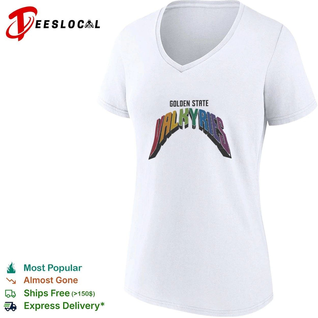 Golden State Valkyries Rainbow Multicolor Curved T-shirt