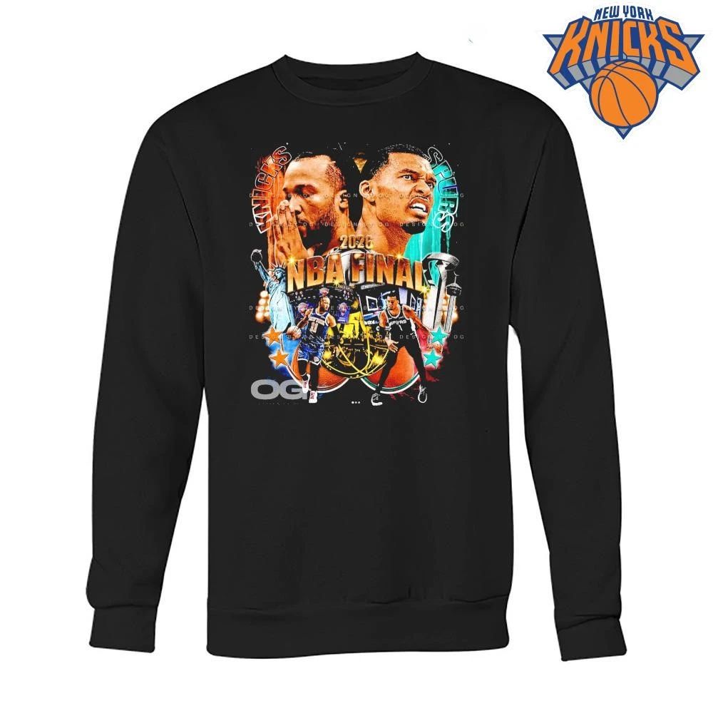 NBA Finals 2026 New York Knicks vs San Antonio Spurs Jalen Brunson Victor Wembanyama Graphic Bootleg Vintage T Shirt