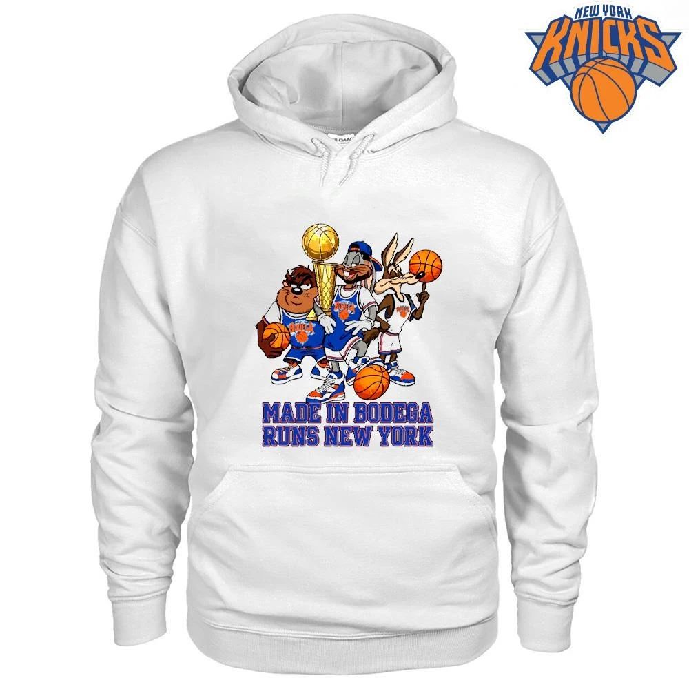 Made In Bodega Runs New York Cartoon Character Basketball Championship Graphic Shirt