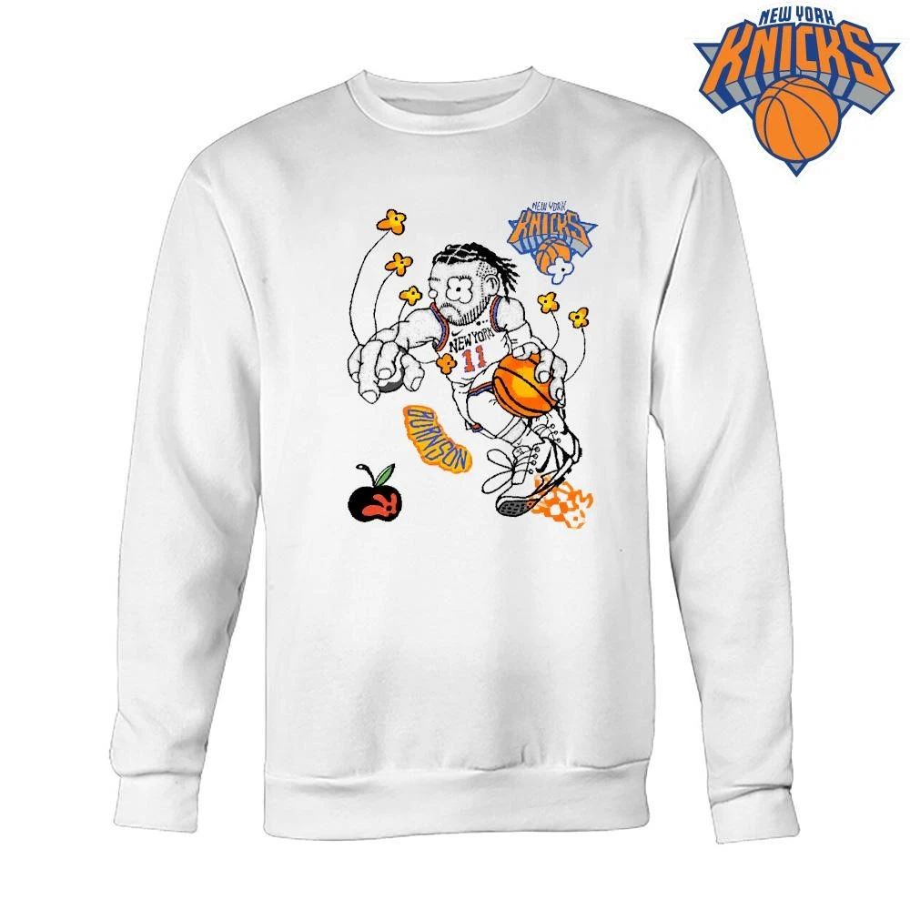 New York Knicks Champions NBA 2026 Jalen Brunson Flower Cartoon Doodle Shirt