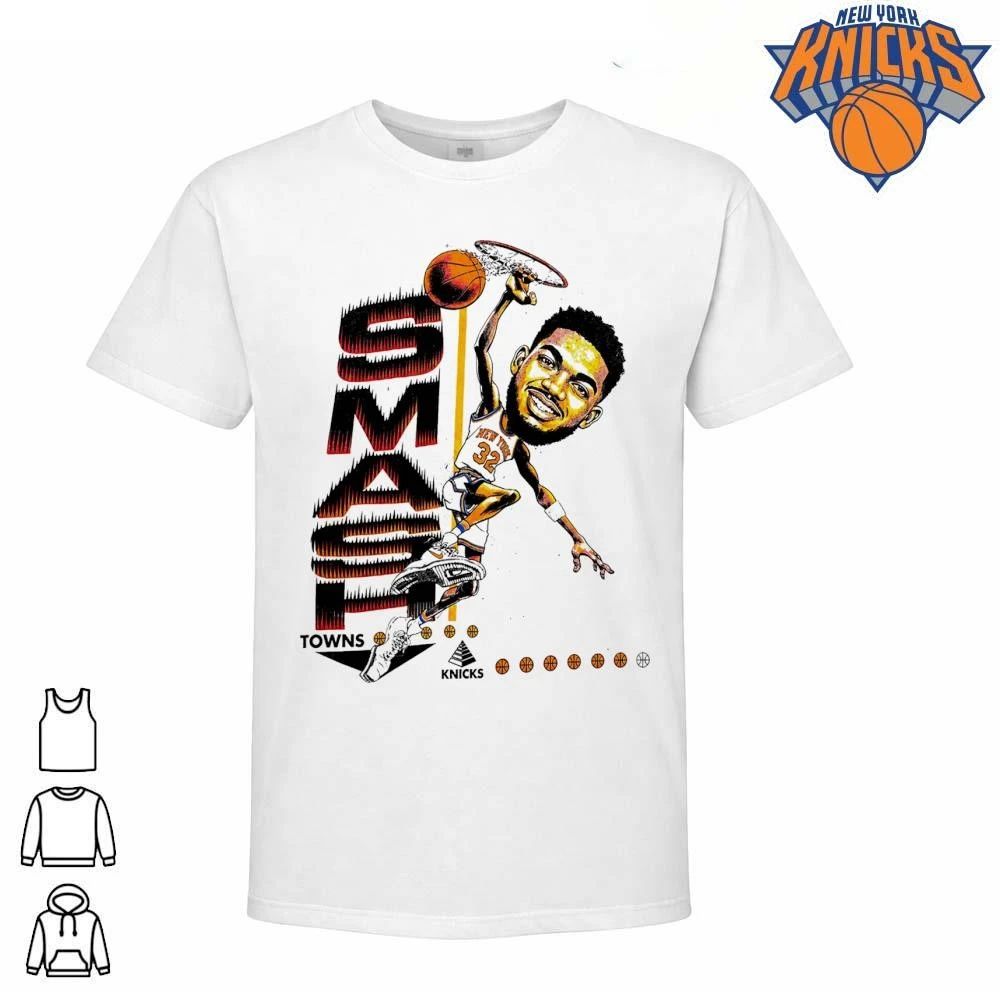 Karl Anthony Towns Smash New York Knicks Caricature Dunk Graphic Art NBA Finals 2026 Shirt