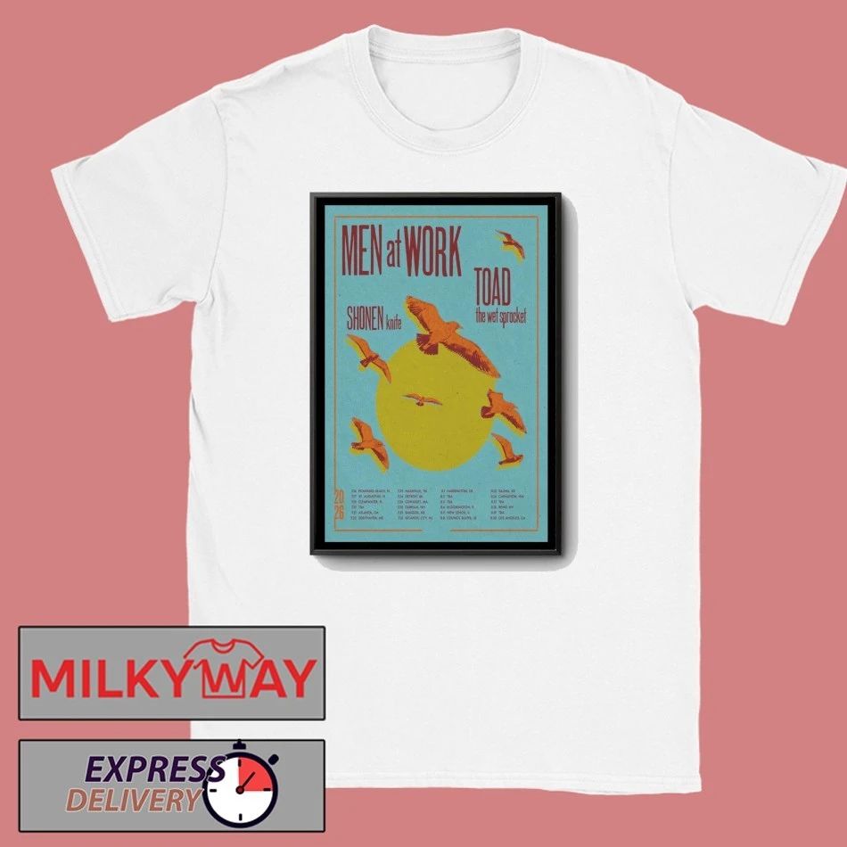 Men At Work with Toad the Wet Sprocket and Shonen Knife Summer 2026 US Tour Poster shirt