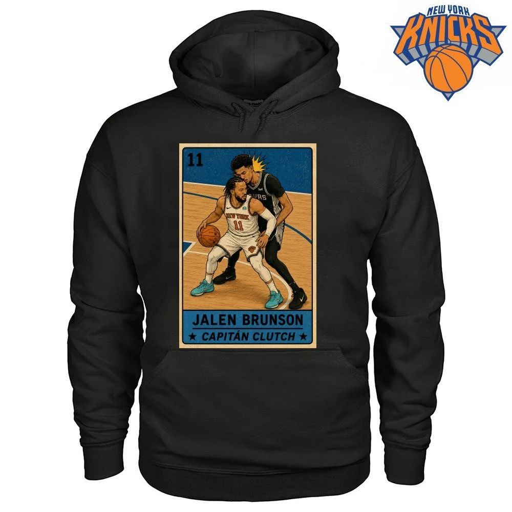 Jalen Brunson Capitán Clutch New York Knicks Basketball Graphic Shirt
