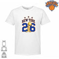 New York Knicks Champions NBA 2026 Larry O Brien Trophy White Shirt