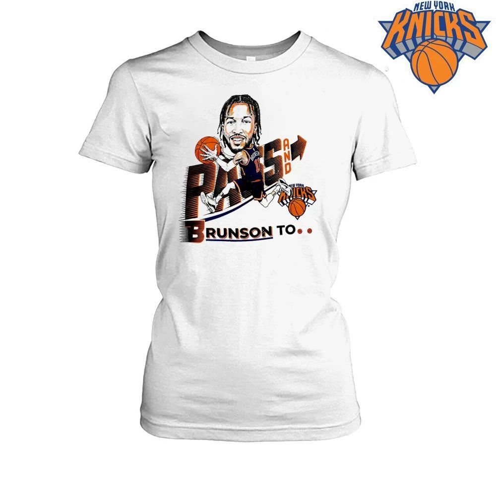 New York Knicks Jalen Brunson Pass And Brunson To Caricature Graphic Vintage NBA Finals 2026 Shirt