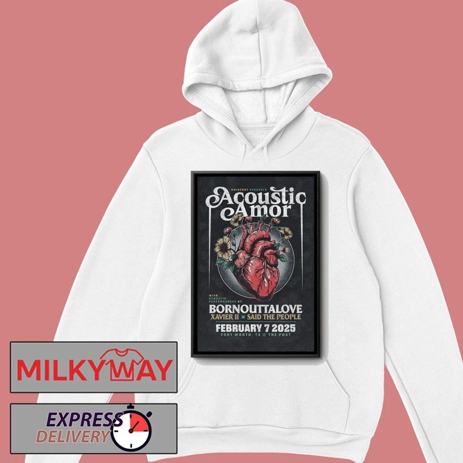 Acoustic Amor 2 7 2026 Fort Worth TX Poster shirt