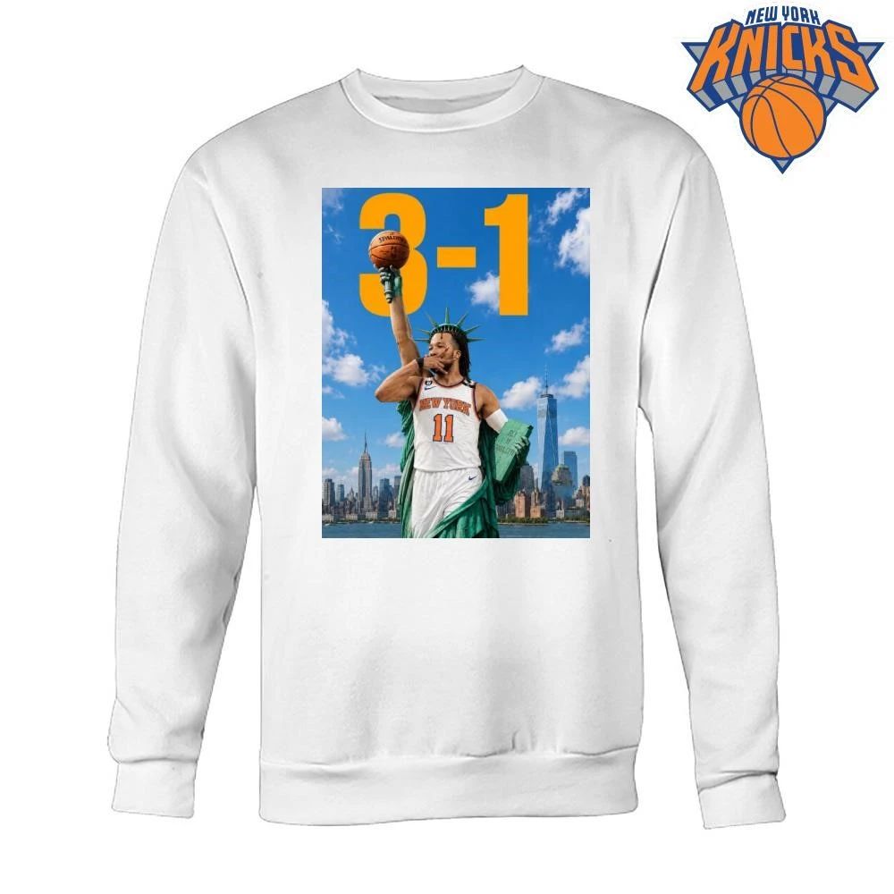 Jalen Brunson Statue Of Liberty Three One Lead New York Knicks Basketball Fan 2026 NBA Finals Shirt