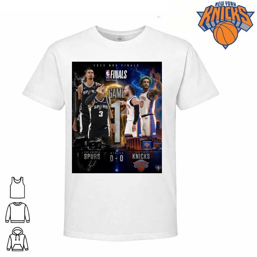 NBA Finals 2026 Game 1 San Antonio Spurs vs New York Knicks Jalen Brunson Victor Wembanyama Graphic Shirt