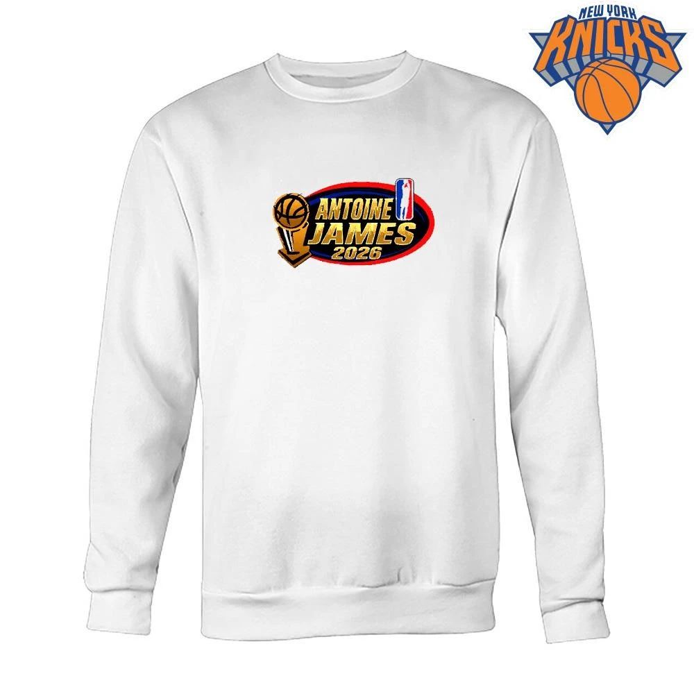 New York Knicks Champions NBA 2026 Antoine James MVP Larry O Brien Trophy Shirt