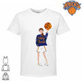 New York Knicks Girl Holding Basketball Pixel Art Cute Aesthetic Vintage NBA Finals 2026 Shirt