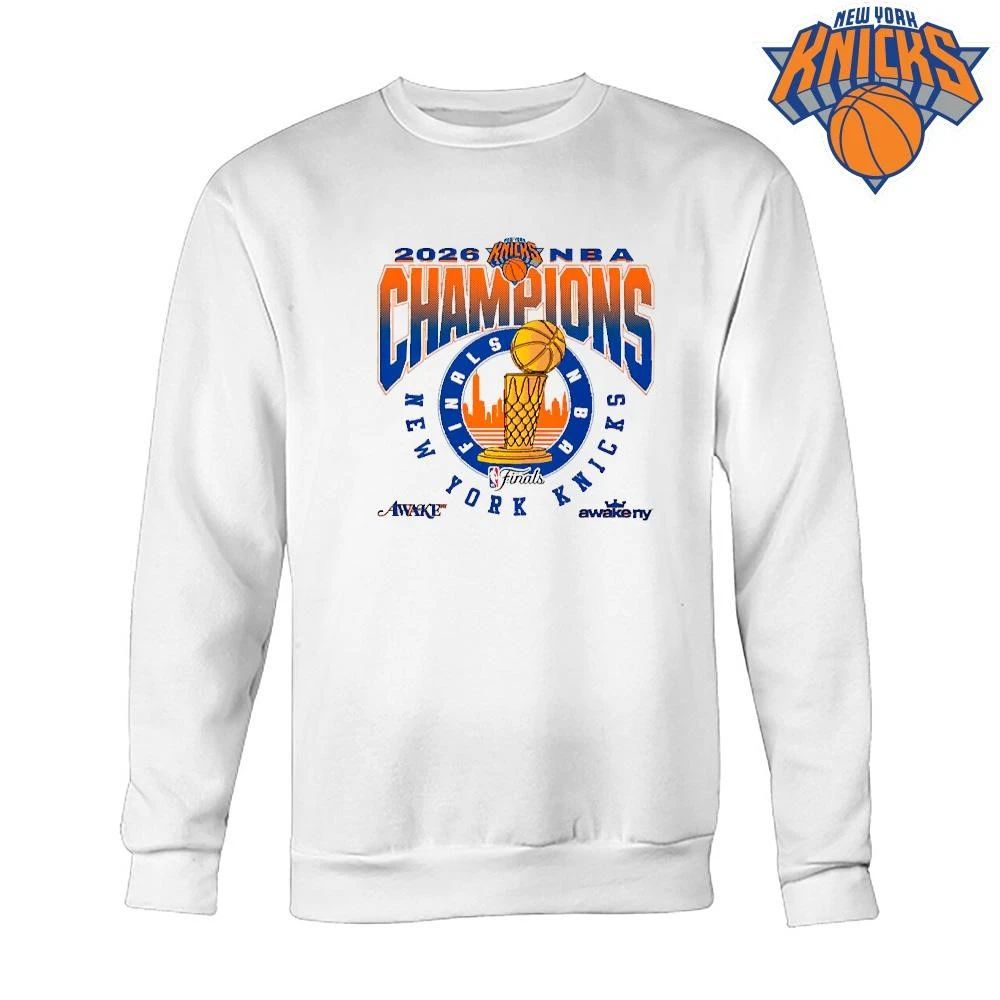 New York Knicks Champions NBA 2026 Awake NY Larry O Brien Trophy Shirt
