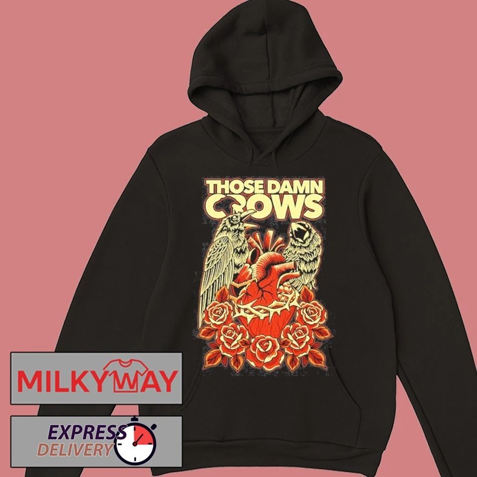 Those Damn Crows Heart & Roses Crow shirt