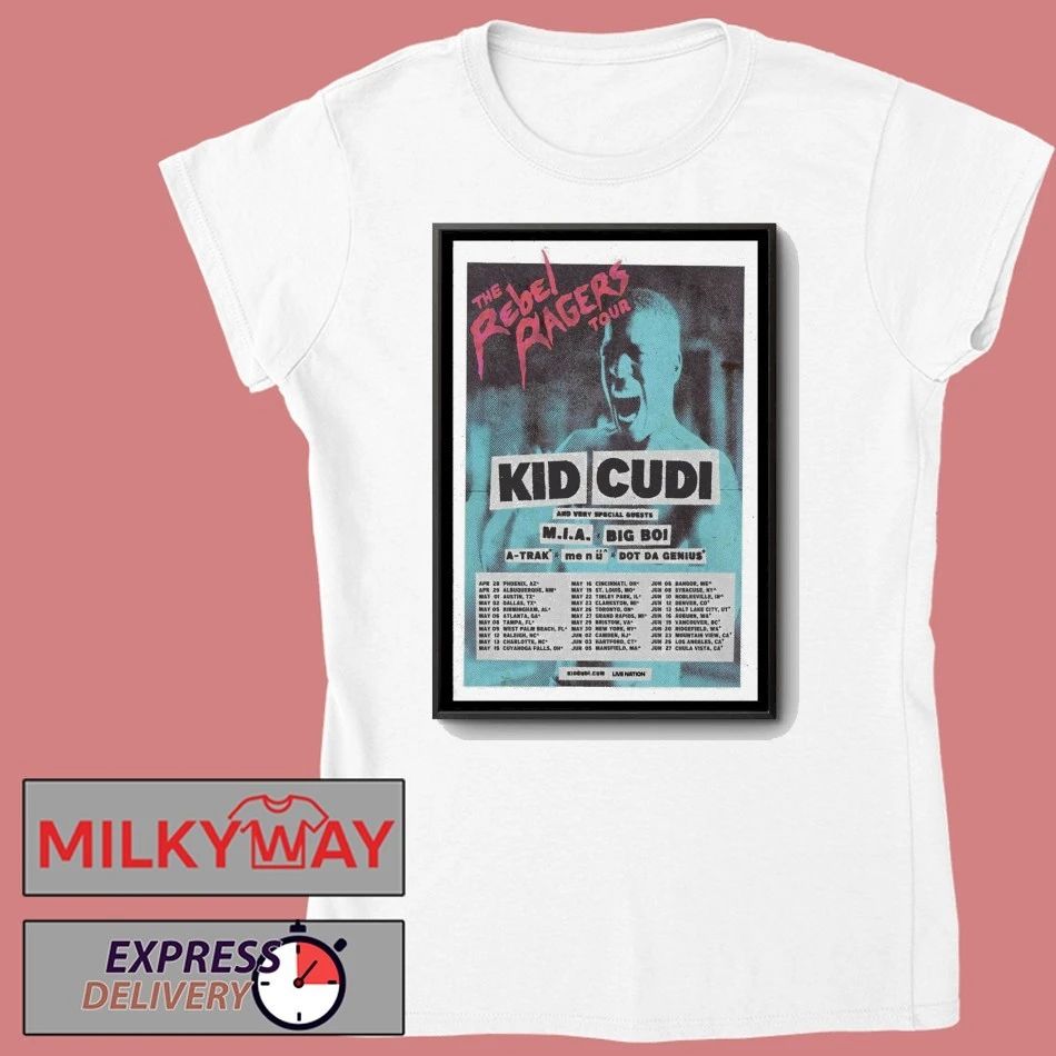 Kid Cudi The Rebel Ragers Tour 2026 in North American Poster shirt