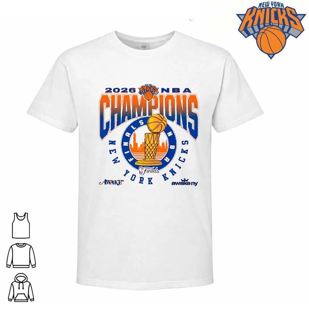 New York Knicks Champions NBA 2026 Awake NY Larry O Brien Trophy Shirt