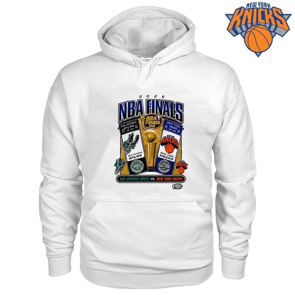 2026 NBA Finals San Antonio Spurs vs New York Knicks Vintage Graphic White Basketball Shirt