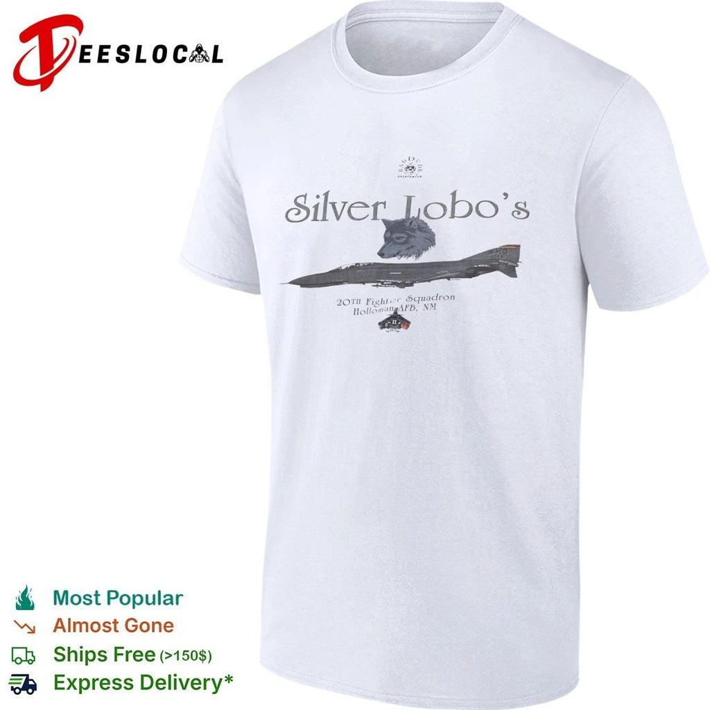 Baddude Sportswear Silver Lobo’s 20th Fighter Squadron Holloman AFB NM T-shirt