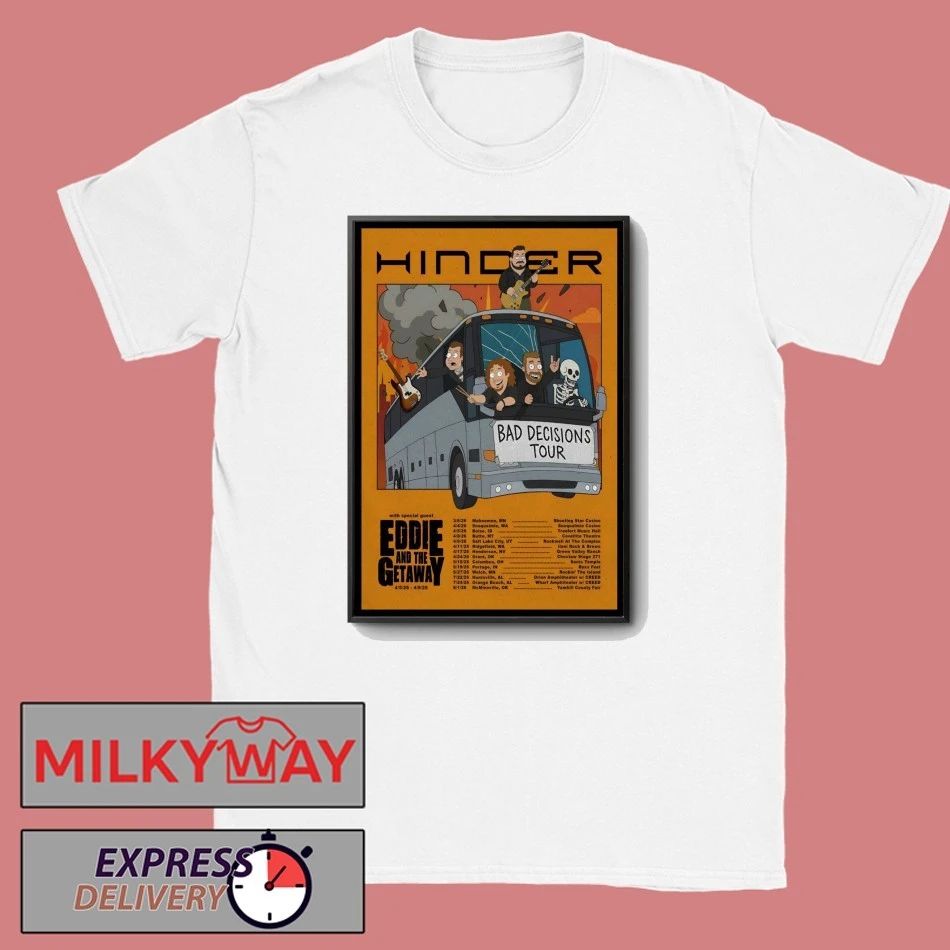 Hinder 2026 Bad Decisions Tour Poster shirt