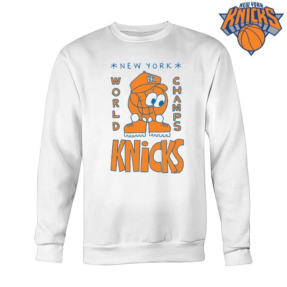 New York Knicks World Champs Basketball Mascot Cartoon Retro Bootleg Shirt