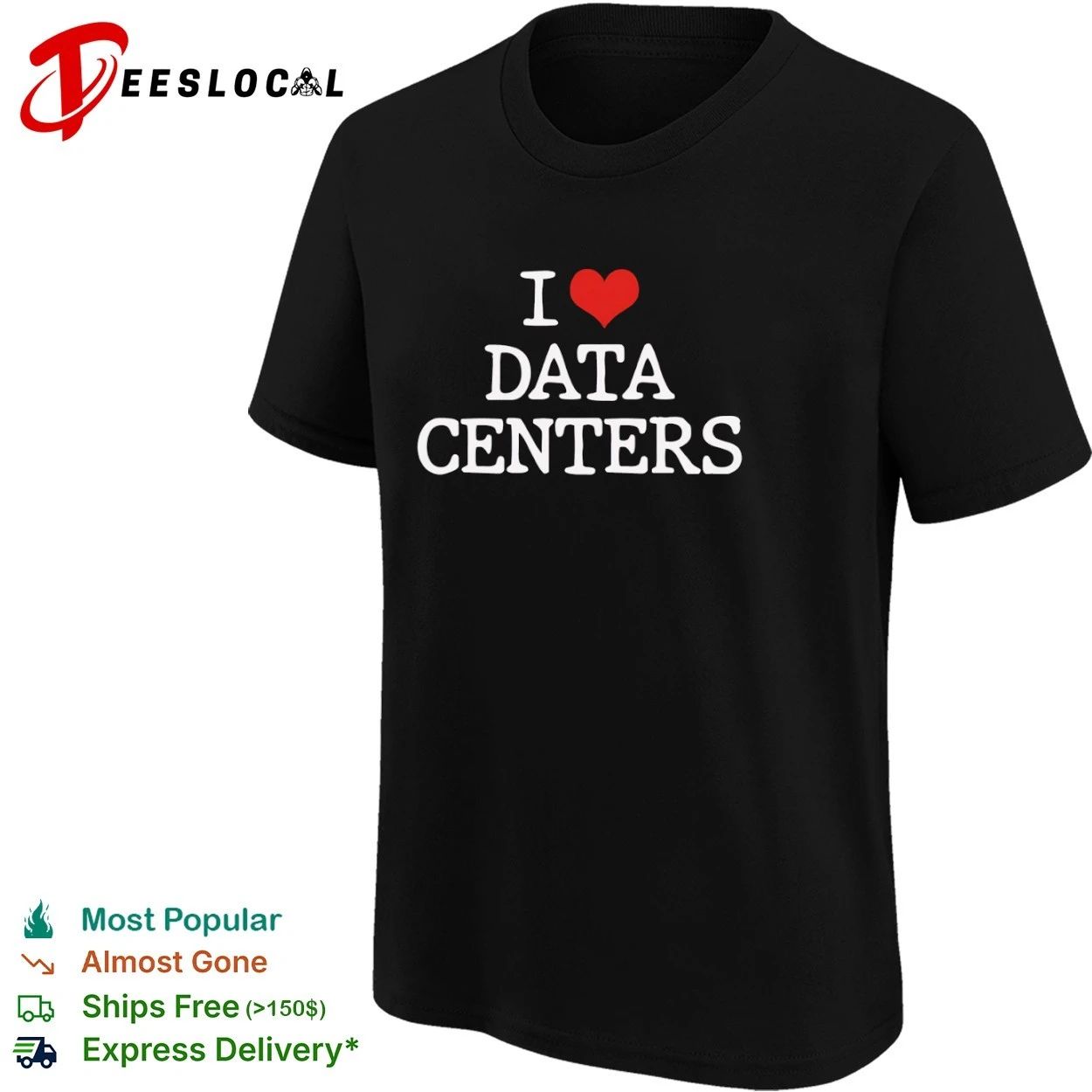 I Love Data Centers server IT cloud computing T-shirt
