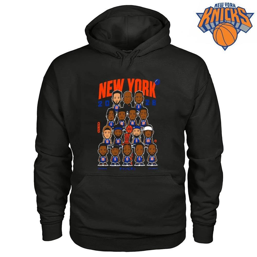 New York Knicks Champions NBA 2026 Cute Chibi Team Roster Basketball Shirt