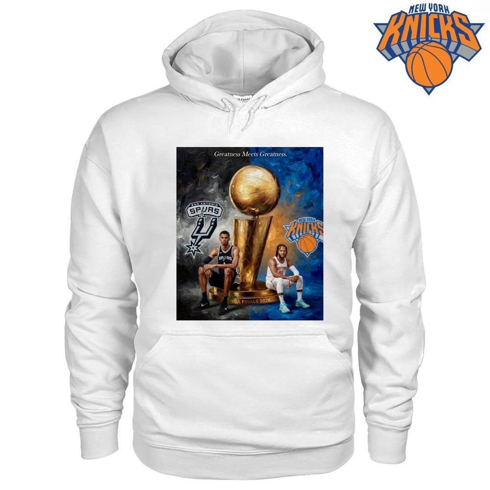 Victor Wembanyama Jalen Brunson San Antonio Spurs New York Knicks NBA Finals 2026 Greatness Meets Greatness T Shirt