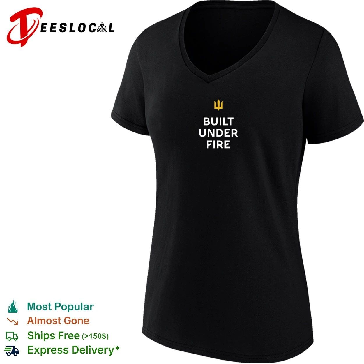 Built Under Fire Ukraine Trident Patriotic T-shirt