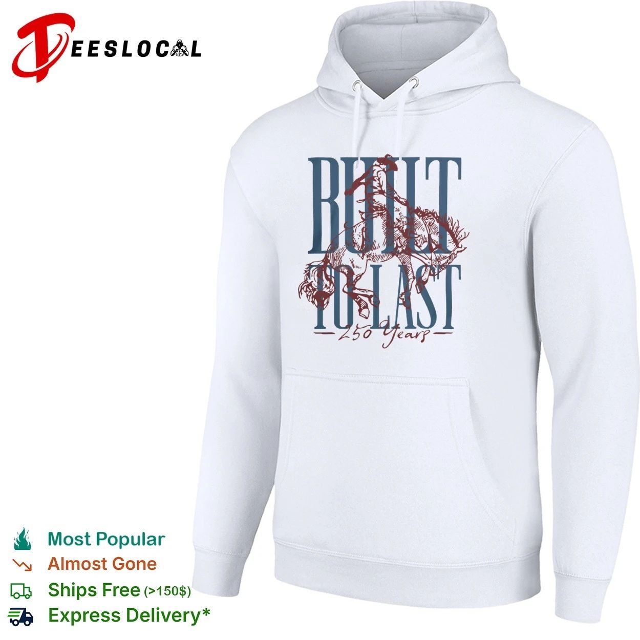 Built to Last 250 Years Patriotic cowboy T-shirt
