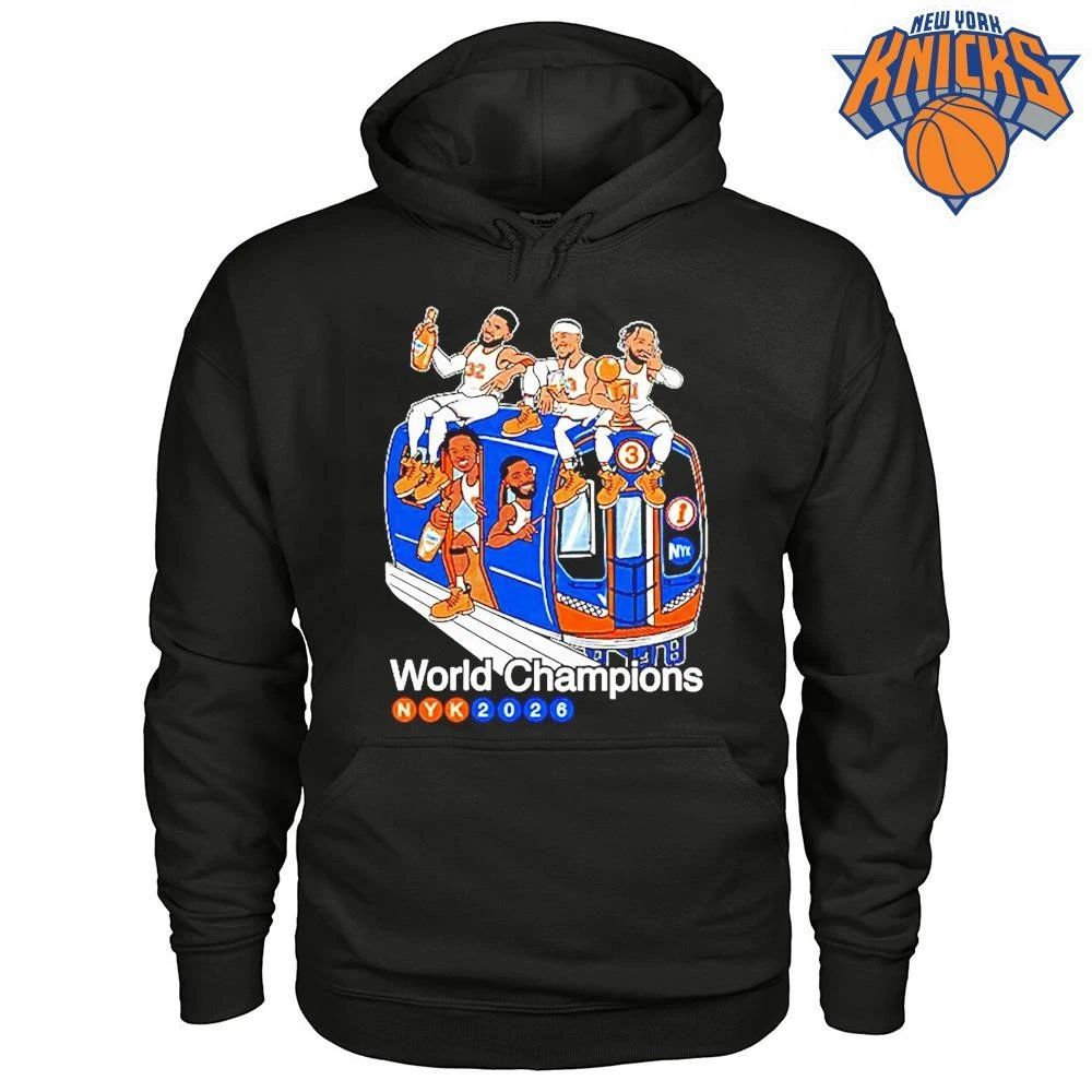 New York Knicks 2026 Nyk World Champions Duckboat Subway Cartoon Shirt