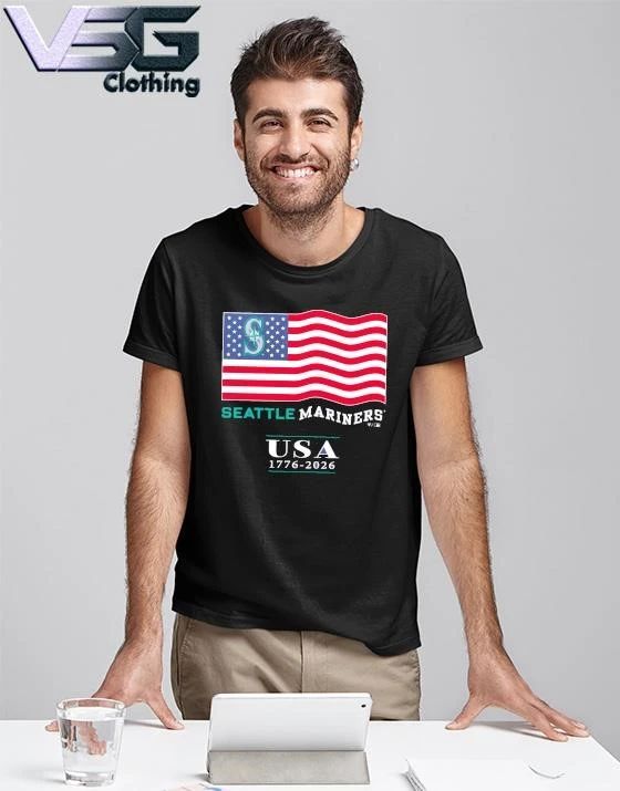 Seattle Mariners USA 1776-2026 Patriotic Flag T-Shirt