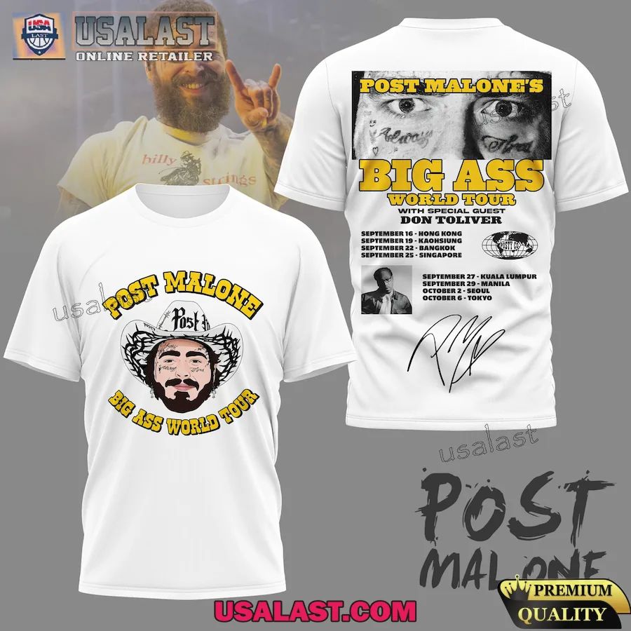 Post Malone Big Ass World Tour 3D Shirt