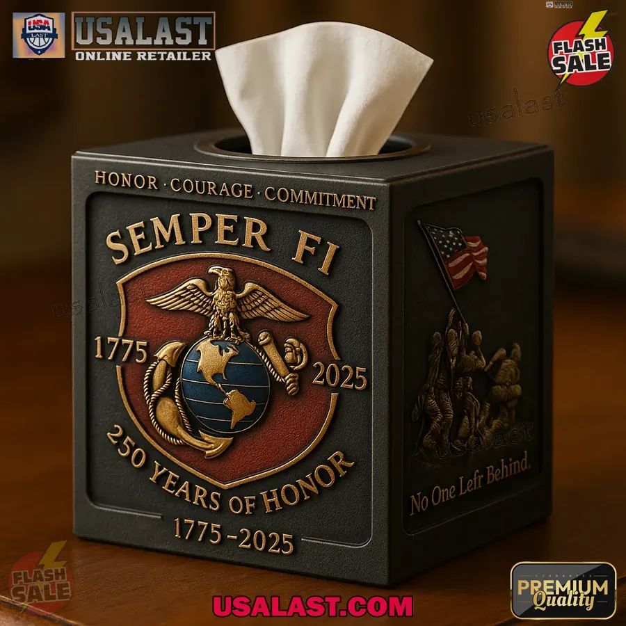 Semper Fi 250th Anniverary Tissue Box
