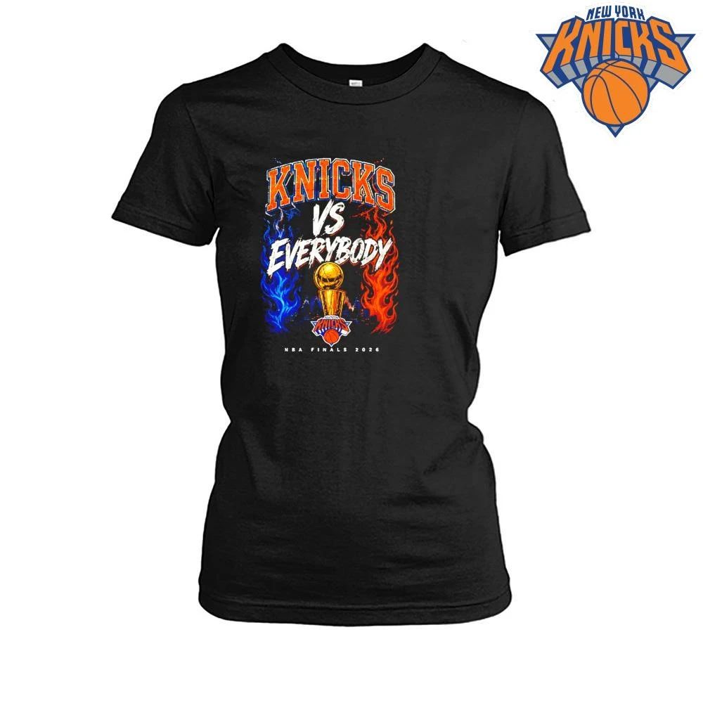 New York Knicks Vs Everybody Fire Trophy Vintage NBA Finals 2026 Shirt