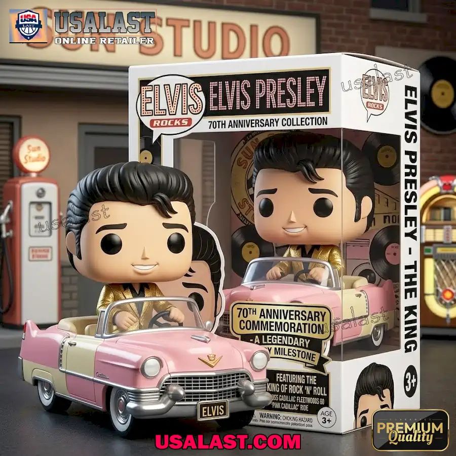 Elvis Presley 70th Anniversary Pink Cadillac Pop Figure