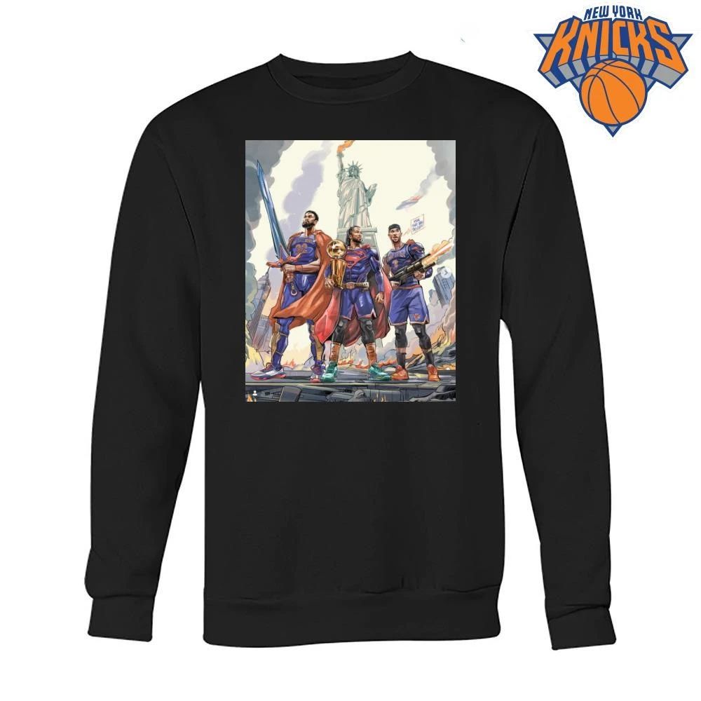 New York Knicks Champions NBA 2026 Karl Anthony Towns Jalen Brunson Josh Hart Superheroes Shirt