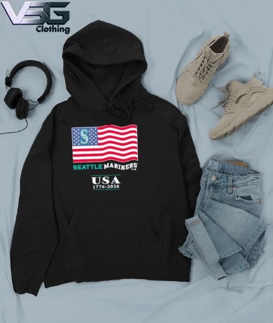 Seattle Mariners USA 1776-2026 Patriotic Flag T-Shirt
