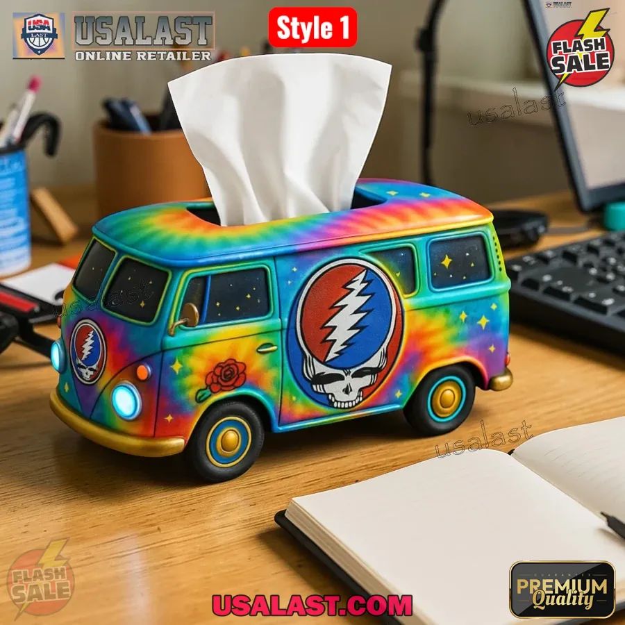 Grateful Dead VW Bus Custom Tissue Box
