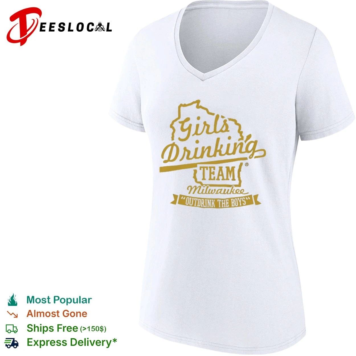Girls Drinking Team Milwaukee Outdrink the Boys T-shirt
