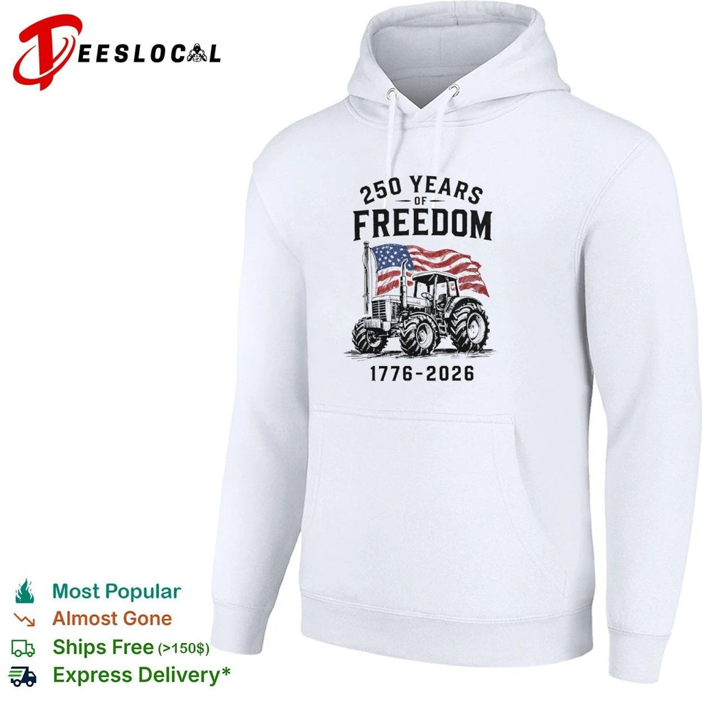 Patriotic Tractor 250 Years of Freedom 1776-2026 T-shirt