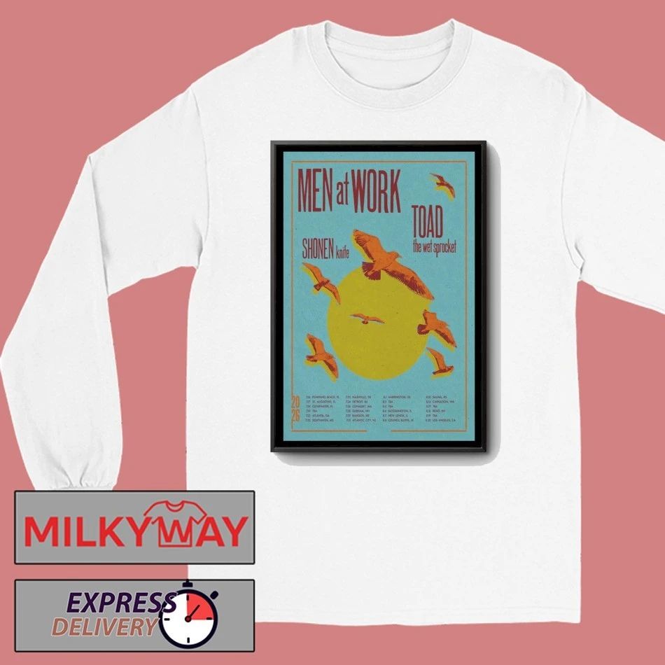 Men At Work with Toad the Wet Sprocket and Shonen Knife Summer 2026 US Tour Poster shirt
